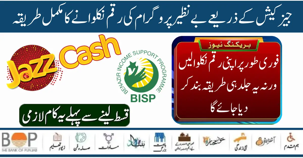 Benazir Income Support Program New Payment Receive Through Jazz Cash Account