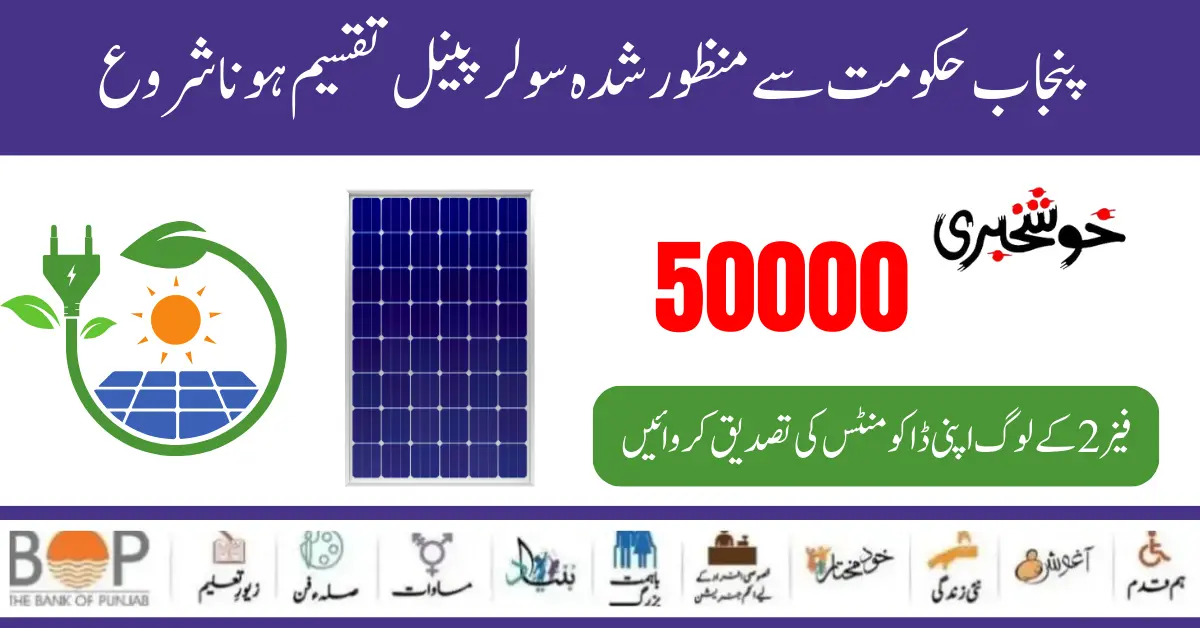 Punjab Approved Solar Panel Program II-Phase Document Verification For Non-Eligible Peoples