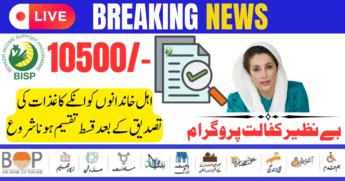 Who Are Eligible Families Benazir Kafaalat 10500 Online CNIC Verification Procedure Start 2024